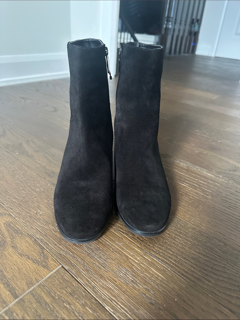 Blondo Jolene Waterproof Women's Black Suede Ankle Booties - Classic Zip Closure